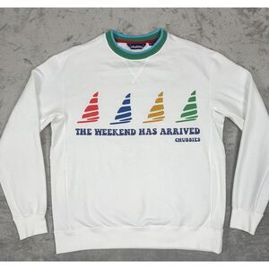 Chubbies‎ Soft Sweatshirt Mens M Sailboat Print Lightweight Windjammer Weekend